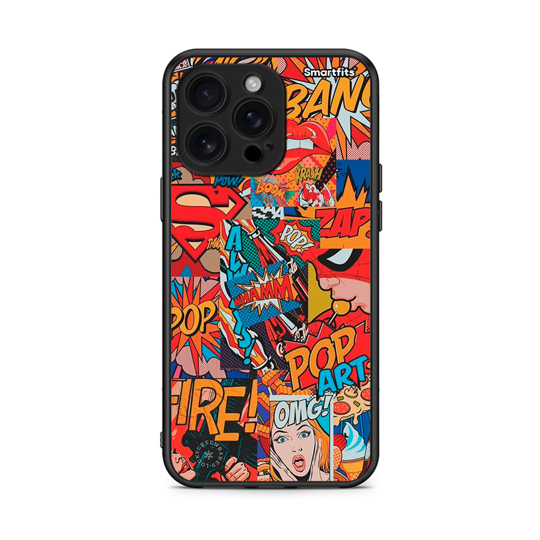 iPhone 16 Pro Max PopArt OMG θήκη από τη Smartfits με σχέδιο στο πίσω μέρος και μαύρο περίβλημα | Smartphone case with colorful back and black bezels by Smartfits