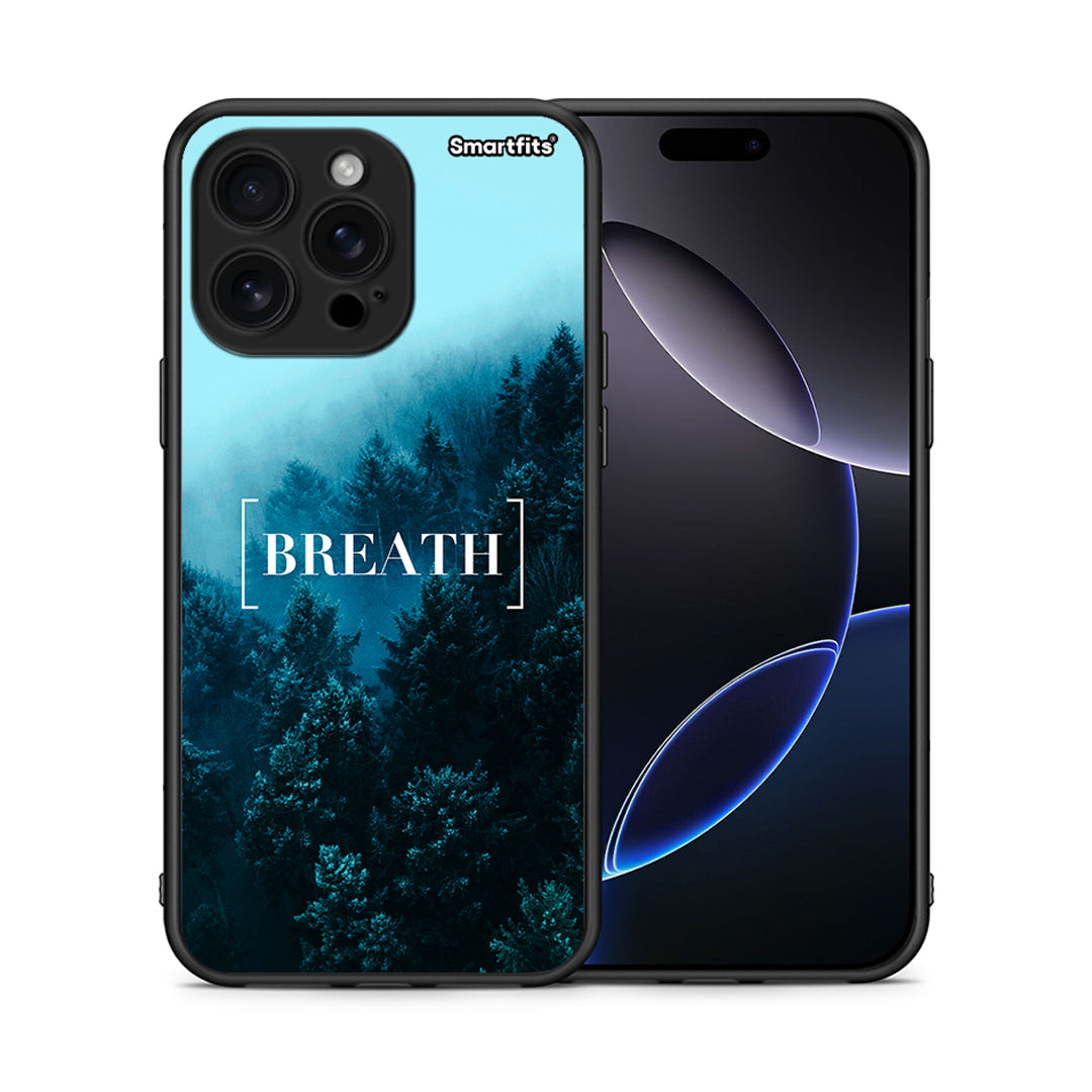 Θήκη iPhone 16 Pro Max Breath Quote από τη Smartfits με σχέδιο στο πίσω μέρος και μαύρο περίβλημα | iPhone 16 Pro Max Breath Quote case with colorful back and black bezels