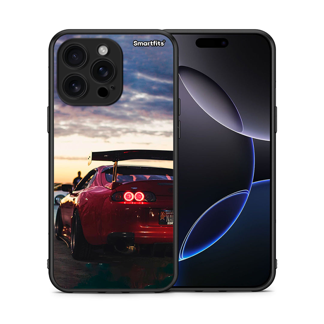 Θήκη iPhone 16 Pro Max Racing Supra από τη Smartfits με σχέδιο στο πίσω μέρος και μαύρο περίβλημα | iPhone 16 Pro Max Racing Supra case with colorful back and black bezels