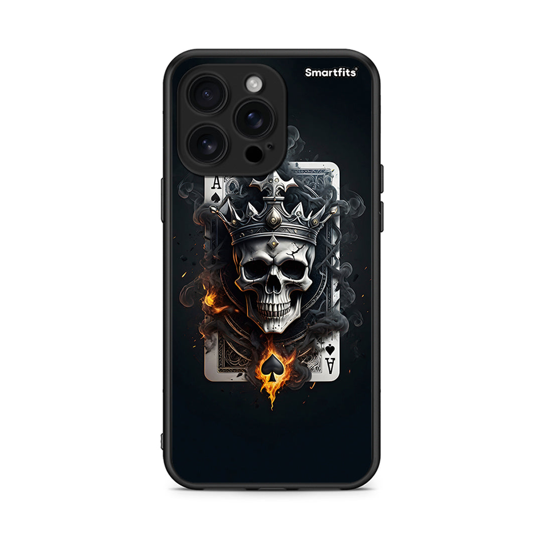 iPhone 16 Pro Max Skull King Ace θήκη από τη Smartfits με σχέδιο στο πίσω μέρος και μαύρο περίβλημα | Smartphone case with colorful back and black bezels by Smartfits