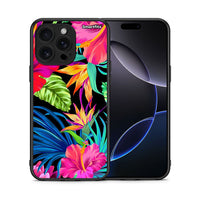 Thumbnail for Θήκη iPhone 16 Pro Max Tropical Flowers από τη Smartfits με σχέδιο στο πίσω μέρος και μαύρο περίβλημα | iPhone 16 Pro Max Tropical Flowers case with colorful back and black bezels