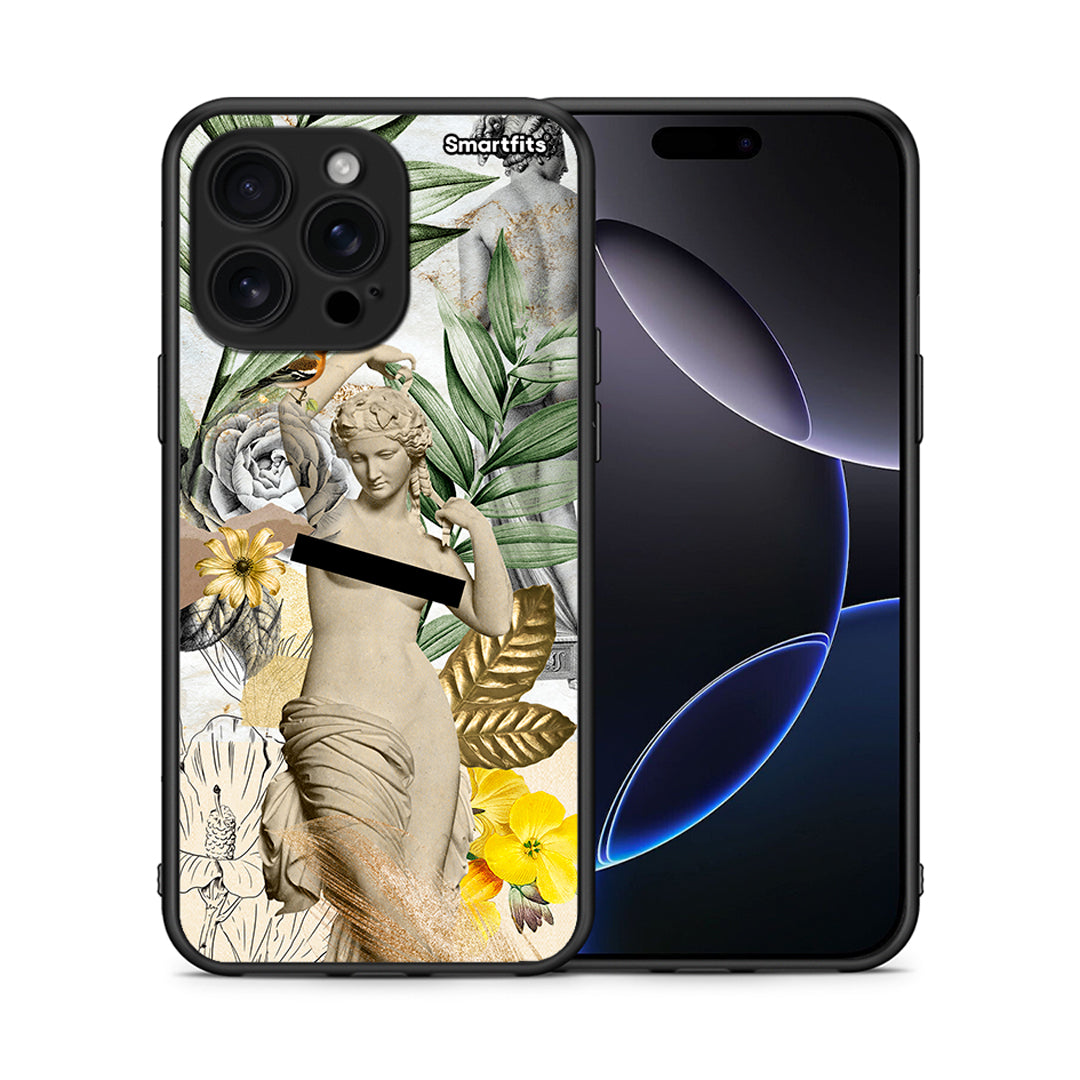 Θήκη iPhone 16 Pro Max Woman Statue από τη Smartfits με σχέδιο στο πίσω μέρος και μαύρο περίβλημα | iPhone 16 Pro Max Woman Statue case with colorful back and black bezels