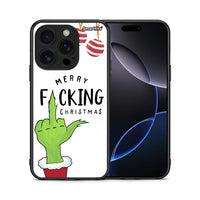 Thumbnail for Θήκη iPhone 16 Pro Merry F Xmas από τη Smartfits με σχέδιο στο πίσω μέρος και μαύρο περίβλημα | iPhone 16 Pro Merry F Xmas case with colorful back and black bezels