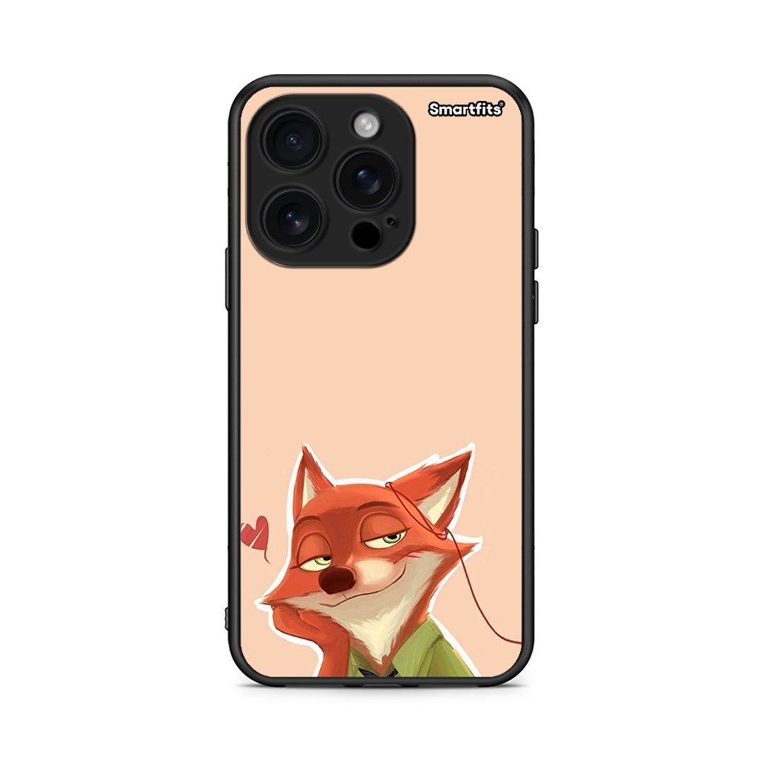 iPhone 16 Pro Nick Wilde And Judy Hopps Love 1 θήκη από τη Smartfits με σχέδιο στο πίσω μέρος και μαύρο περίβλημα | Smartphone case with colorful back and black bezels by Smartfits