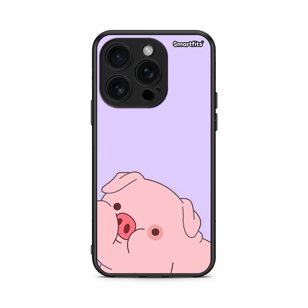 iPhone 16 Pro Pig Love 2 Θήκη Αγίου Βαλεντίνου από τη Smartfits με σχέδιο στο πίσω μέρος και μαύρο περίβλημα | Smartphone case with colorful back and black bezels by Smartfits