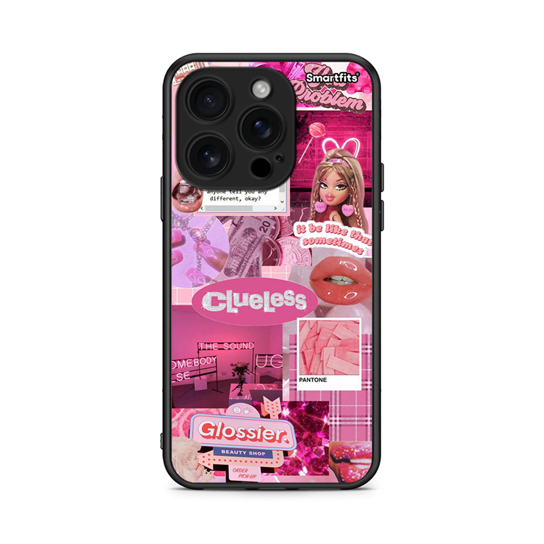 iPhone 16 Pro Pink Love Θήκη Αγίου Βαλεντίνου από τη Smartfits με σχέδιο στο πίσω μέρος και μαύρο περίβλημα | Smartphone case with colorful back and black bezels by Smartfits