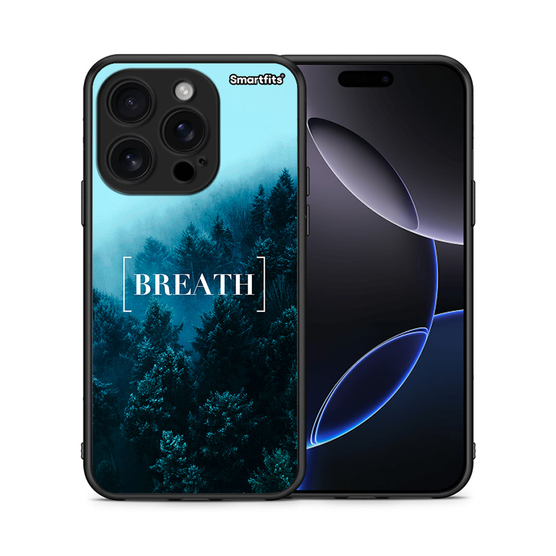 Θήκη iPhone 16 Pro Breath Quote από τη Smartfits με σχέδιο στο πίσω μέρος και μαύρο περίβλημα | iPhone 16 Pro Breath Quote case with colorful back and black bezels