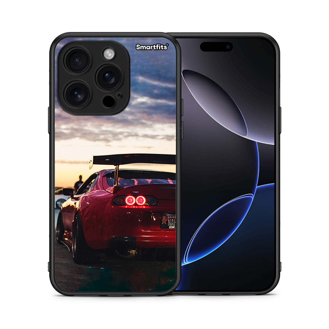 Θήκη iPhone 16 Pro Racing Supra από τη Smartfits με σχέδιο στο πίσω μέρος και μαύρο περίβλημα | iPhone 16 Pro Racing Supra case with colorful back and black bezels