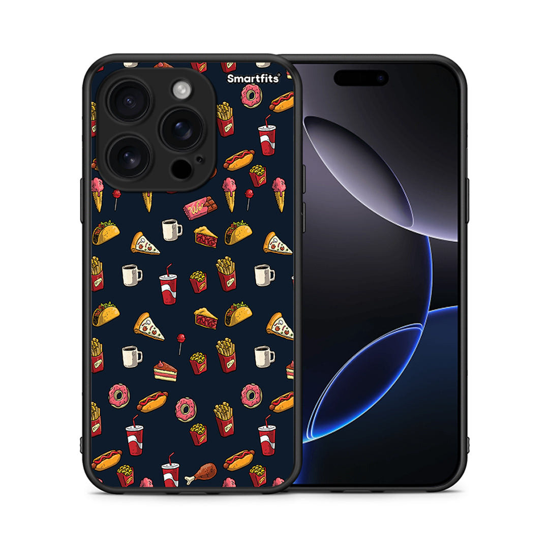 Θήκη iPhone 16 Pro Hungry Random από τη Smartfits με σχέδιο στο πίσω μέρος και μαύρο περίβλημα | iPhone 16 Pro Hungry Random case with colorful back and black bezels