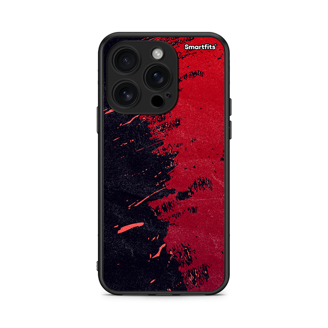 iPhone 16 Pro Red Paint Θήκη Αγίου Βαλεντίνου από τη Smartfits με σχέδιο στο πίσω μέρος και μαύρο περίβλημα | Smartphone case with colorful back and black bezels by Smartfits