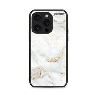 Thumbnail for iPhone 16 Pro White Gold Marble θήκη από τη Smartfits με σχέδιο στο πίσω μέρος και μαύρο περίβλημα | Smartphone case with colorful back and black bezels by Smartfits