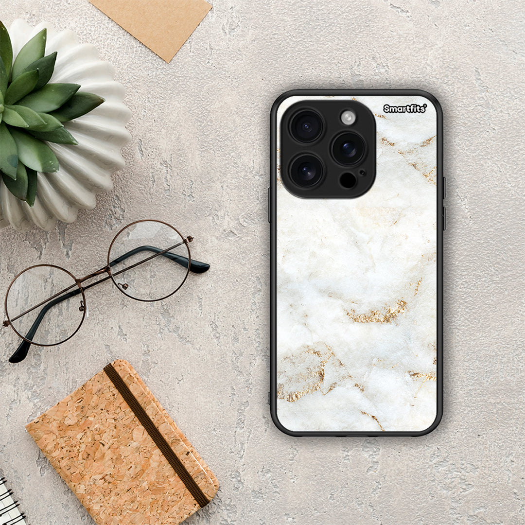 White Gold Marble - iPhone 16 Pro θήκη