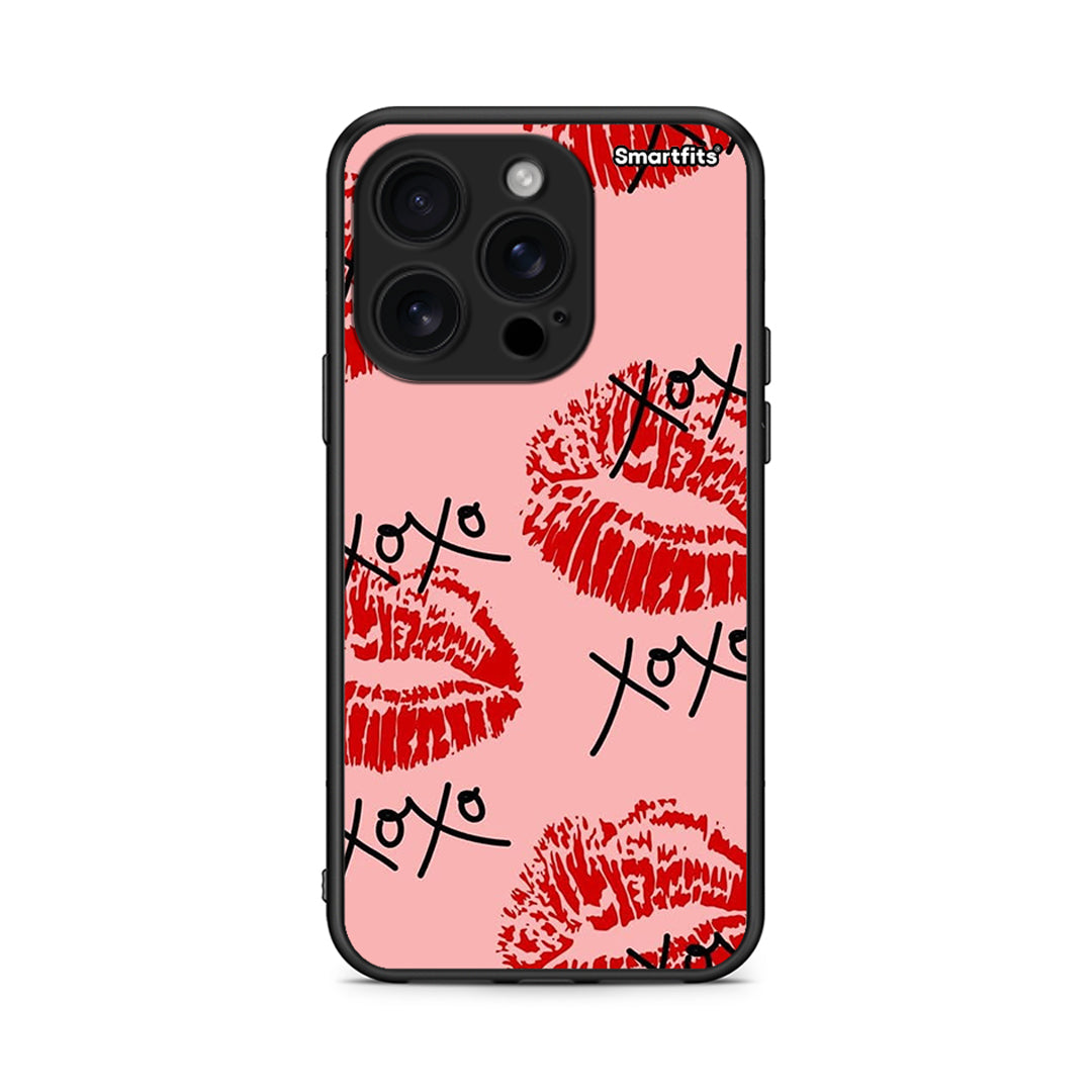 iPhone 16 Pro XOXO Lips θήκη από τη Smartfits με σχέδιο στο πίσω μέρος και μαύρο περίβλημα | Smartphone case with colorful back and black bezels by Smartfits