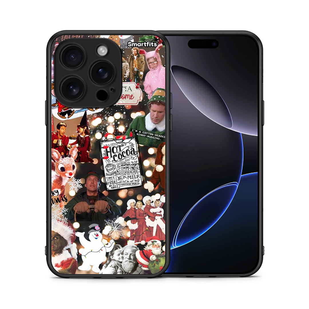 Θήκη iPhone 16 Pro Xmas Movies από τη Smartfits με σχέδιο στο πίσω μέρος και μαύρο περίβλημα | iPhone 16 Pro Xmas Movies case with colorful back and black bezels