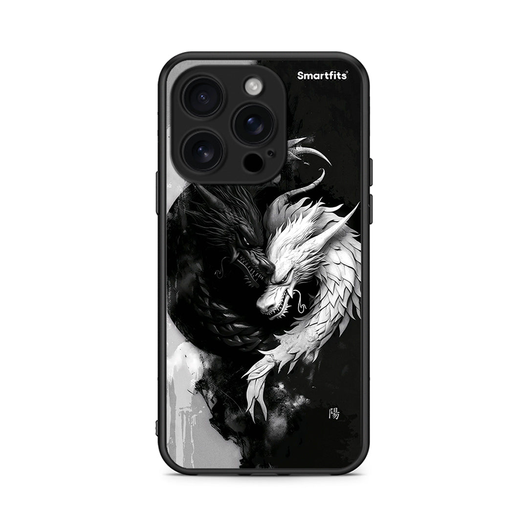 iPhone 16 Pro Yin Yang Θήκη από τη Smartfits με σχέδιο στο πίσω μέρος και μαύρο περίβλημα | Smartphone case with colorful back and black bezels by Smartfits