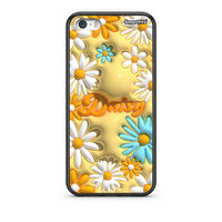 Thumbnail for iPhone 5/5s/SE Bubble Daisies θήκη από τη Smartfits με σχέδιο στο πίσω μέρος και μαύρο περίβλημα | Smartphone case with colorful back and black bezels by Smartfits