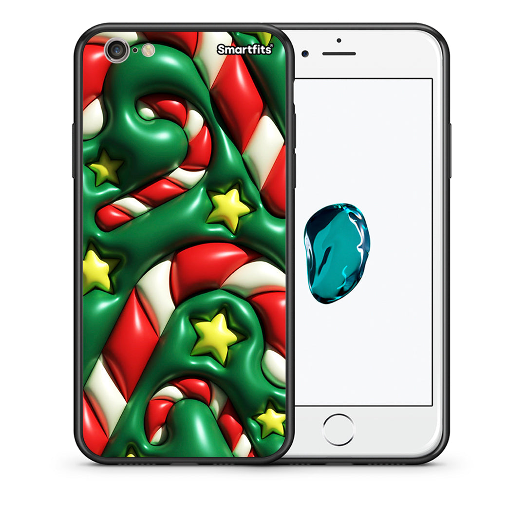 Θήκη iPhone 6 Plus/6s Plus Christmas Bubbles από τη Smartfits με σχέδιο στο πίσω μέρος και μαύρο περίβλημα | iPhone 6 Plus/6s Plus Christmas Bubbles case with colorful back and black bezels