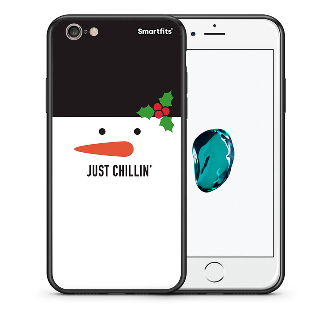 Θήκη iPhone 6 Plus/6s Plus Christmas Chillin από τη Smartfits με σχέδιο στο πίσω μέρος και μαύρο περίβλημα | iPhone 6 Plus/6s Plus Christmas Chillin case with colorful back and black bezels