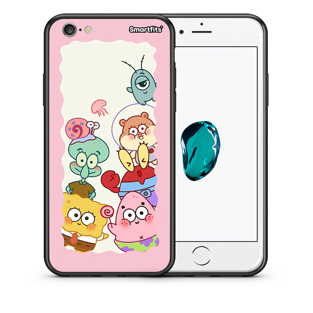 Θήκη iPhone 6 Plus/6s Plus Cute Companion από τη Smartfits με σχέδιο στο πίσω μέρος και μαύρο περίβλημα | iPhone 6 Plus/6s Plus Cute Companion case with colorful back and black bezels