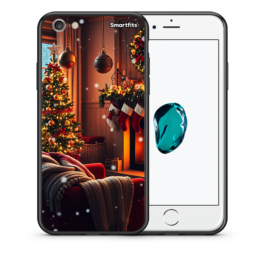 Θήκη iPhone 6/6s Home For Christmas από τη Smartfits με σχέδιο στο πίσω μέρος και μαύρο περίβλημα | iPhone 6/6s Home For Christmas case with colorful back and black bezels