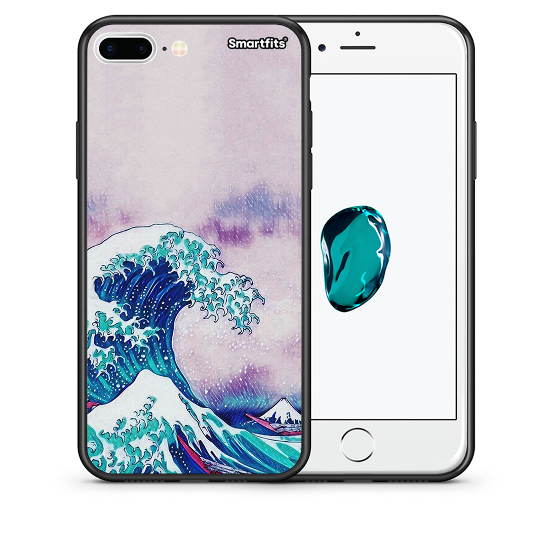 Θήκη iPhone 7 Plus/8 Plus Blue Waves από τη Smartfits με σχέδιο στο πίσω μέρος και μαύρο περίβλημα | iPhone 7 Plus/8 Plus Blue Waves case with colorful back and black bezels