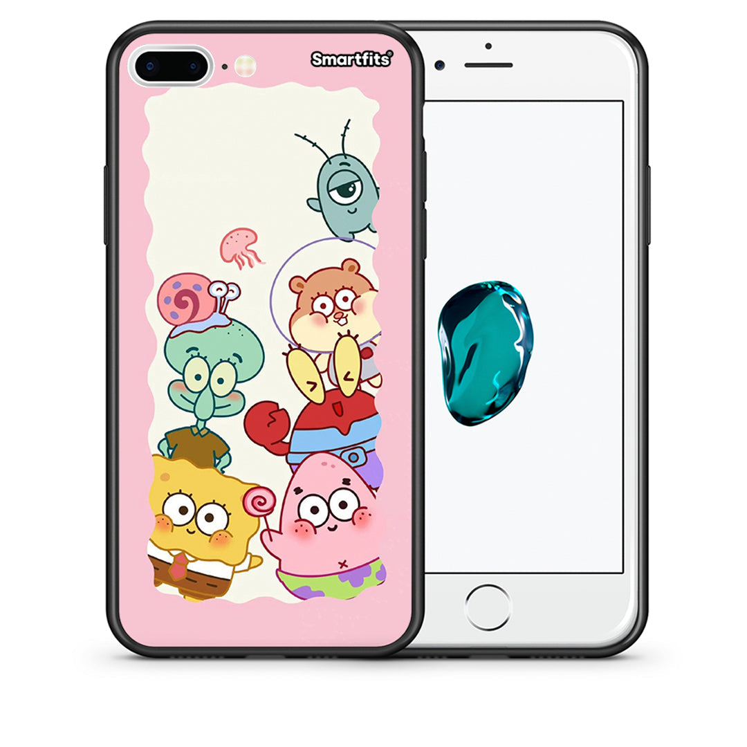 Θήκη iPhone 7 Plus/8 Plus Cute Companion από τη Smartfits με σχέδιο στο πίσω μέρος και μαύρο περίβλημα | iPhone 7 Plus/8 Plus Cute Companion case with colorful back and black bezels