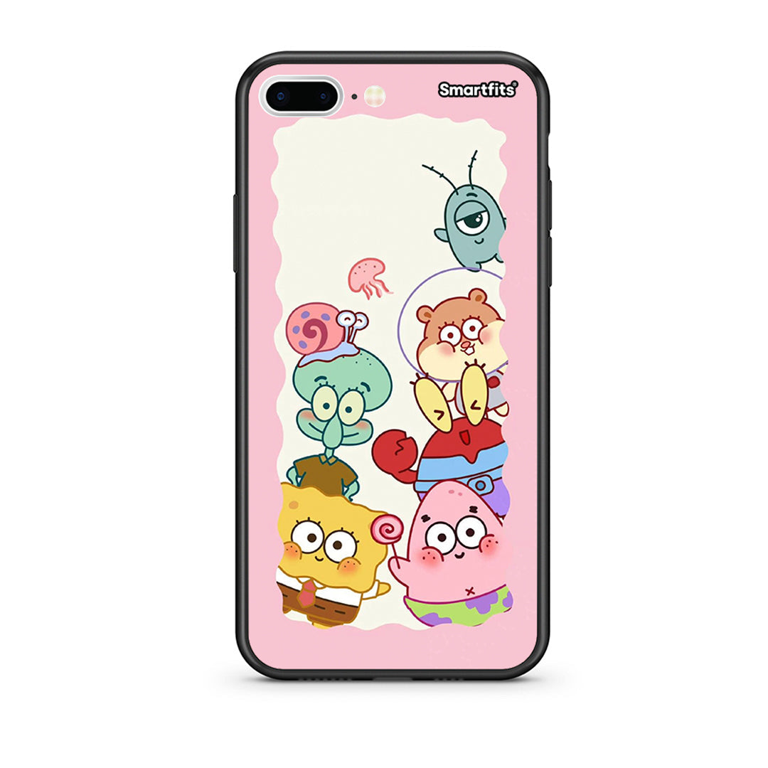 iPhone 7 Plus/8 Plus Cute Companion θήκη από τη Smartfits με σχέδιο στο πίσω μέρος και μαύρο περίβλημα | Smartphone case with colorful back and black bezels by Smartfits