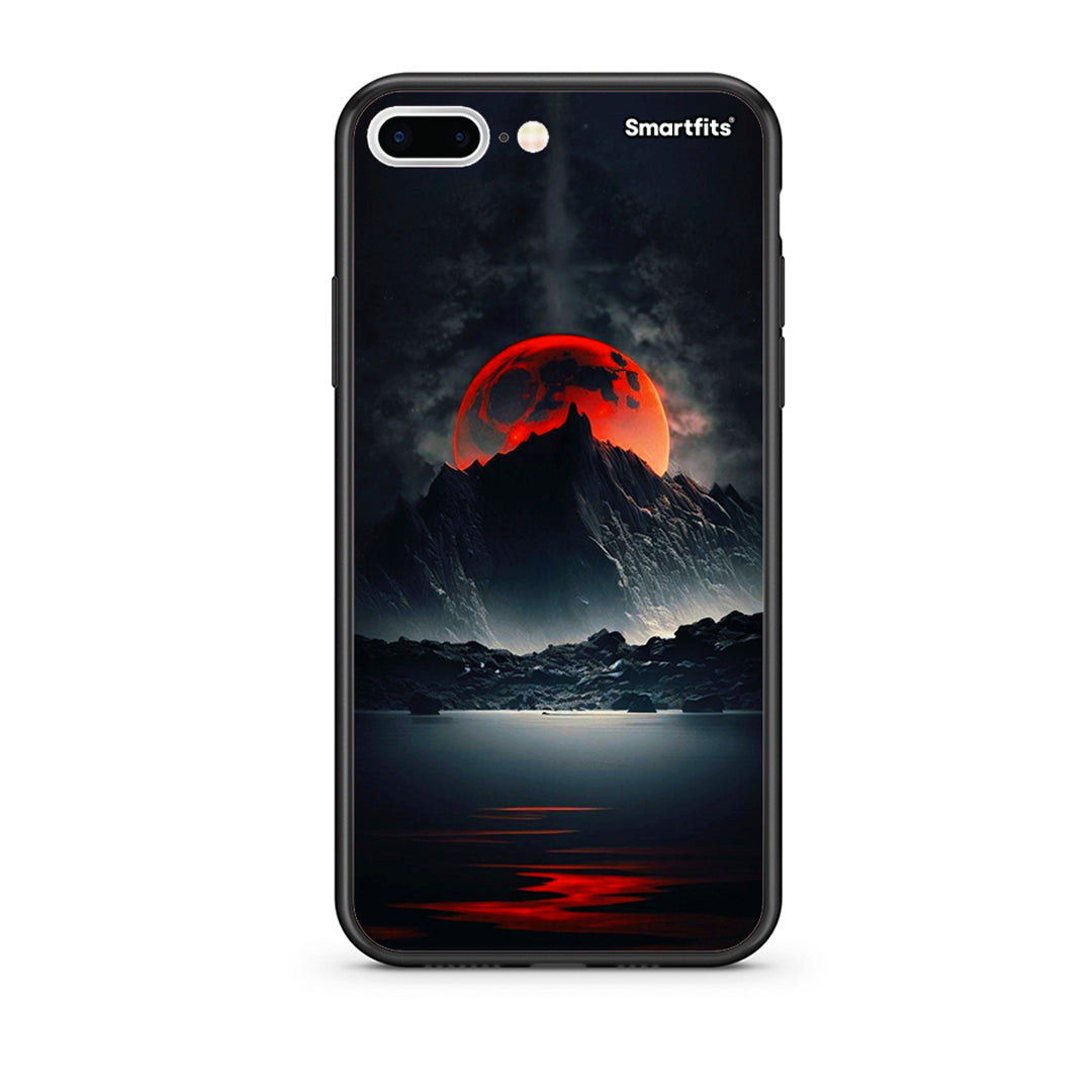 iPhone 7 Plus/8 Plus Red Full Moon θήκη από τη Smartfits με σχέδιο στο πίσω μέρος και μαύρο περίβλημα | Smartphone case with colorful back and black bezels by Smartfits