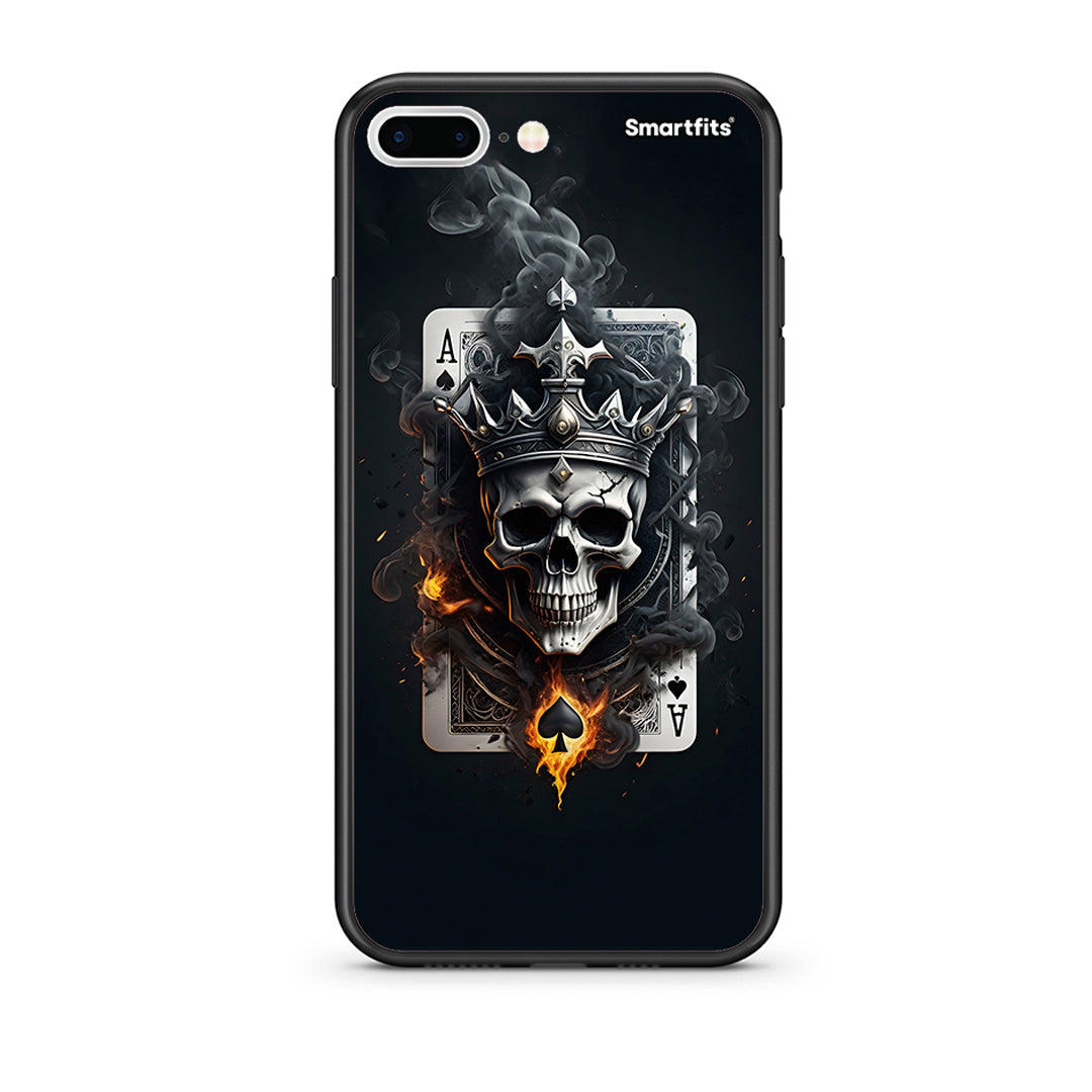 iPhone 7 Plus/8 Plus Skull King Ace θήκη από τη Smartfits με σχέδιο στο πίσω μέρος και μαύρο περίβλημα | Smartphone case with colorful back and black bezels by Smartfits