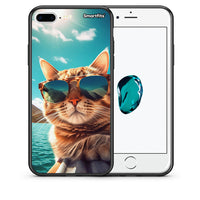 Thumbnail for Θήκη iPhone 7 Plus/8 Plus Summer Cat από τη Smartfits με σχέδιο στο πίσω μέρος και μαύρο περίβλημα | iPhone 7 Plus/8 Plus Summer Cat case with colorful back and black bezels