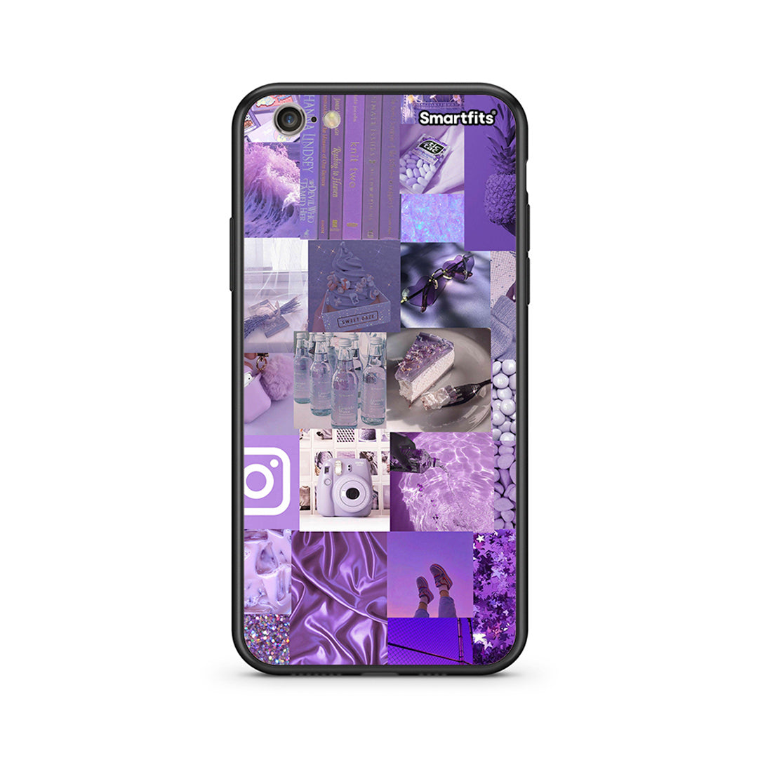 iphone 6 6s Purple Aesthetic Collage θήκη από τη Smartfits με σχέδιο στο πίσω μέρος και μαύρο περίβλημα | Smartphone case with colorful back and black bezels by Smartfits