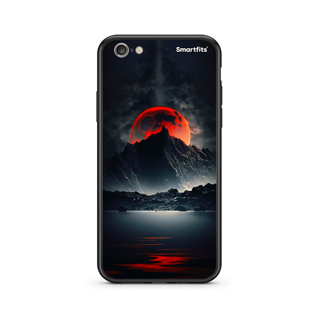 iphone 6 plus 6s plus Red Full Moon θήκη από τη Smartfits με σχέδιο στο πίσω μέρος και μαύρο περίβλημα | Smartphone case with colorful back and black bezels by Smartfits