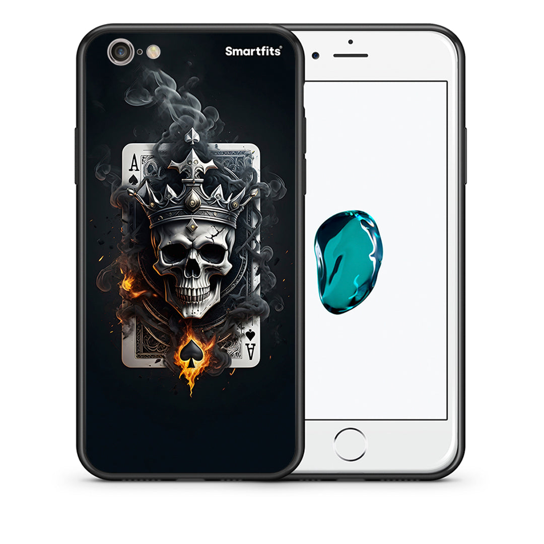 Θήκη iPhone 7/8/SE 2020 Skull King Ace από τη Smartfits με σχέδιο στο πίσω μέρος και μαύρο περίβλημα | iPhone 7/8/SE 2020 Skull King Ace case with colorful back and black bezels