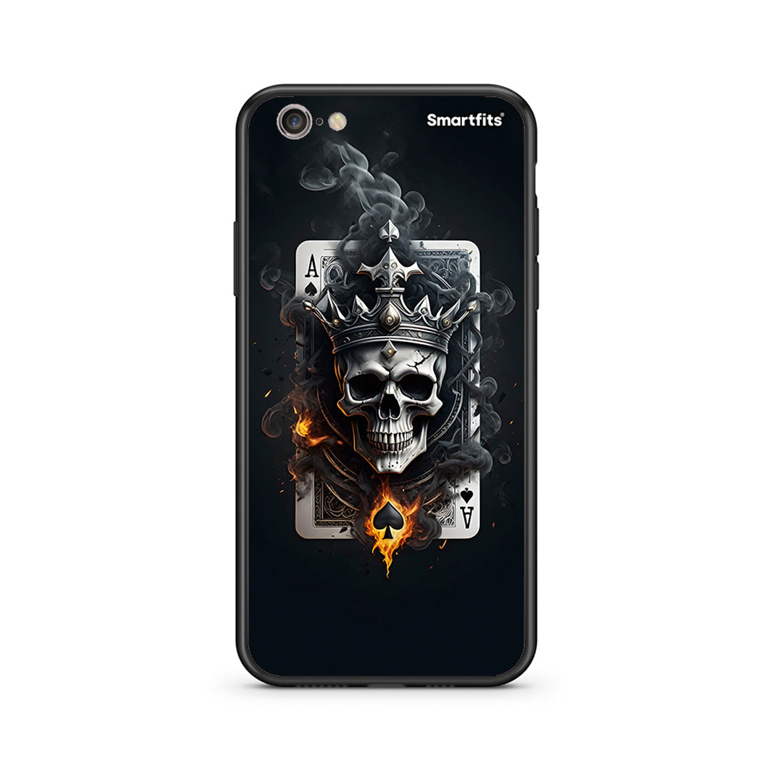 iphone 6 plus 6s plus Skull King Ace θήκη από τη Smartfits με σχέδιο στο πίσω μέρος και μαύρο περίβλημα | Smartphone case with colorful back and black bezels by Smartfits