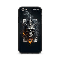 Thumbnail for iphone 6 plus 6s plus Skull King Ace θήκη από τη Smartfits με σχέδιο στο πίσω μέρος και μαύρο περίβλημα | Smartphone case with colorful back and black bezels by Smartfits