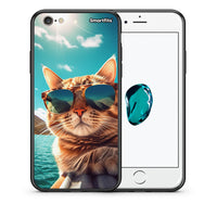 Thumbnail for Θήκη iPhone 7/8/SE 2020 Summer Cat από τη Smartfits με σχέδιο στο πίσω μέρος και μαύρο περίβλημα | iPhone 7/8/SE 2020 Summer Cat case with colorful back and black bezels