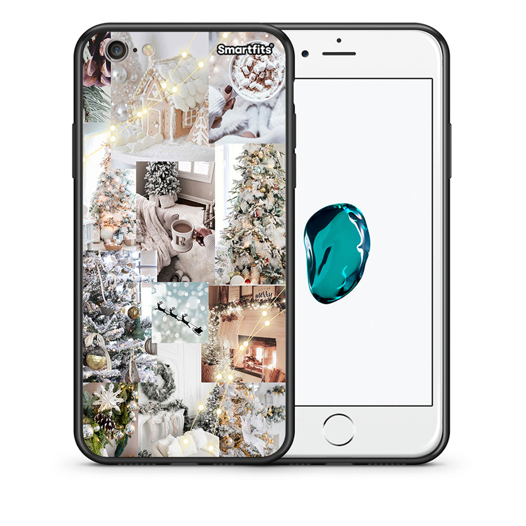 Θήκη iPhone 6/6s White Christmas από τη Smartfits με σχέδιο στο πίσω μέρος και μαύρο περίβλημα | iPhone 6/6s White Christmas case with colorful back and black bezels