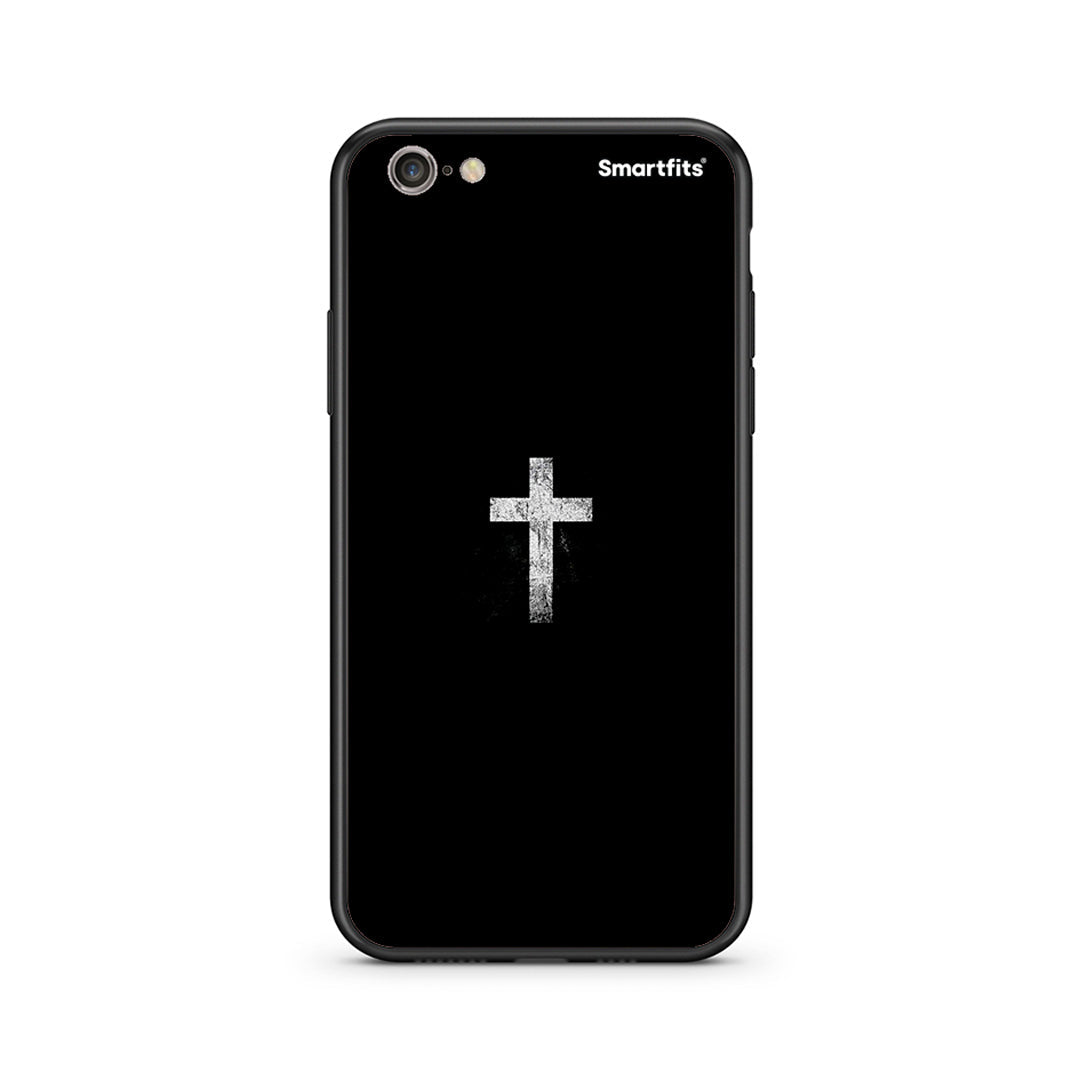 iphone 6 plus 6s plus White Cross θήκη από τη Smartfits με σχέδιο στο πίσω μέρος και μαύρο περίβλημα | Smartphone case with colorful back and black bezels by Smartfits