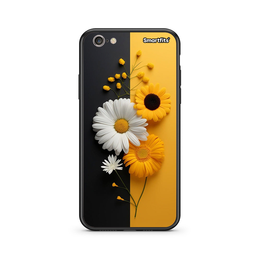 iphone 6 plus 6s plus Yellow Daisies θήκη από τη Smartfits με σχέδιο στο πίσω μέρος και μαύρο περίβλημα | Smartphone case with colorful back and black bezels by Smartfits