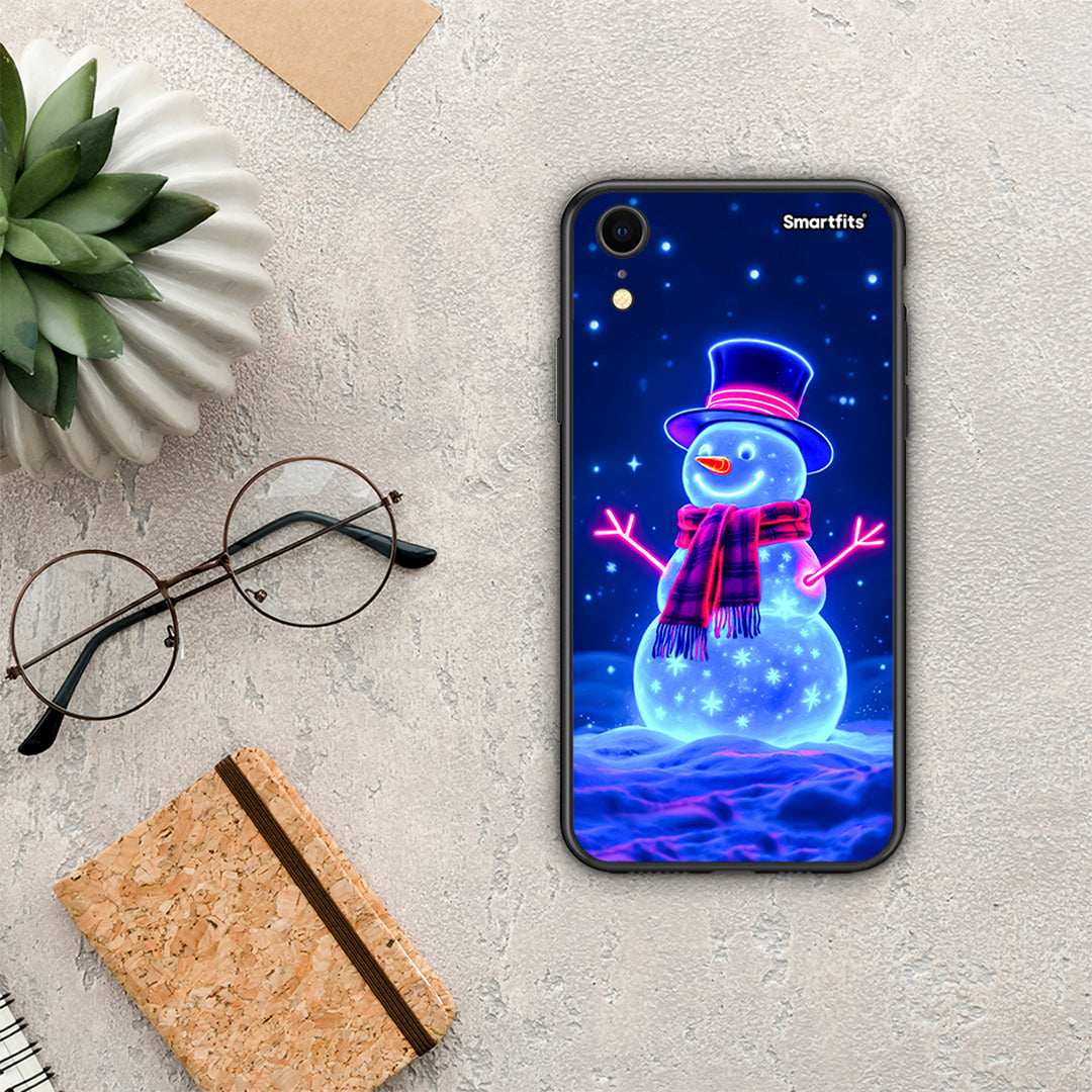 Christmas Neon Snowman - iPhone XR θήκη