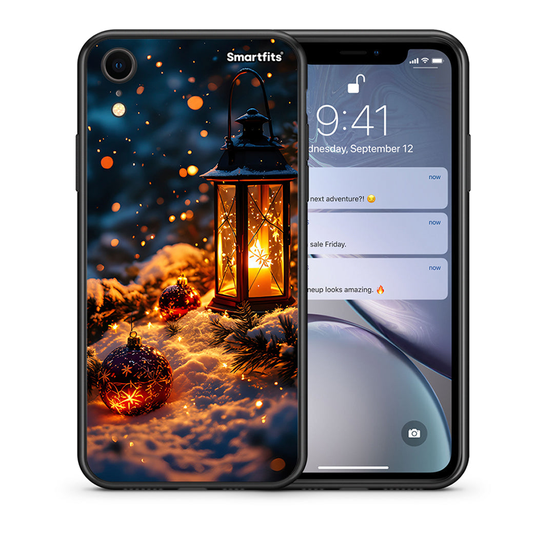 Θήκη iPhone XR Christmas Ornaments από τη Smartfits με σχέδιο στο πίσω μέρος και μαύρο περίβλημα | iPhone XR Christmas Ornaments case with colorful back and black bezels