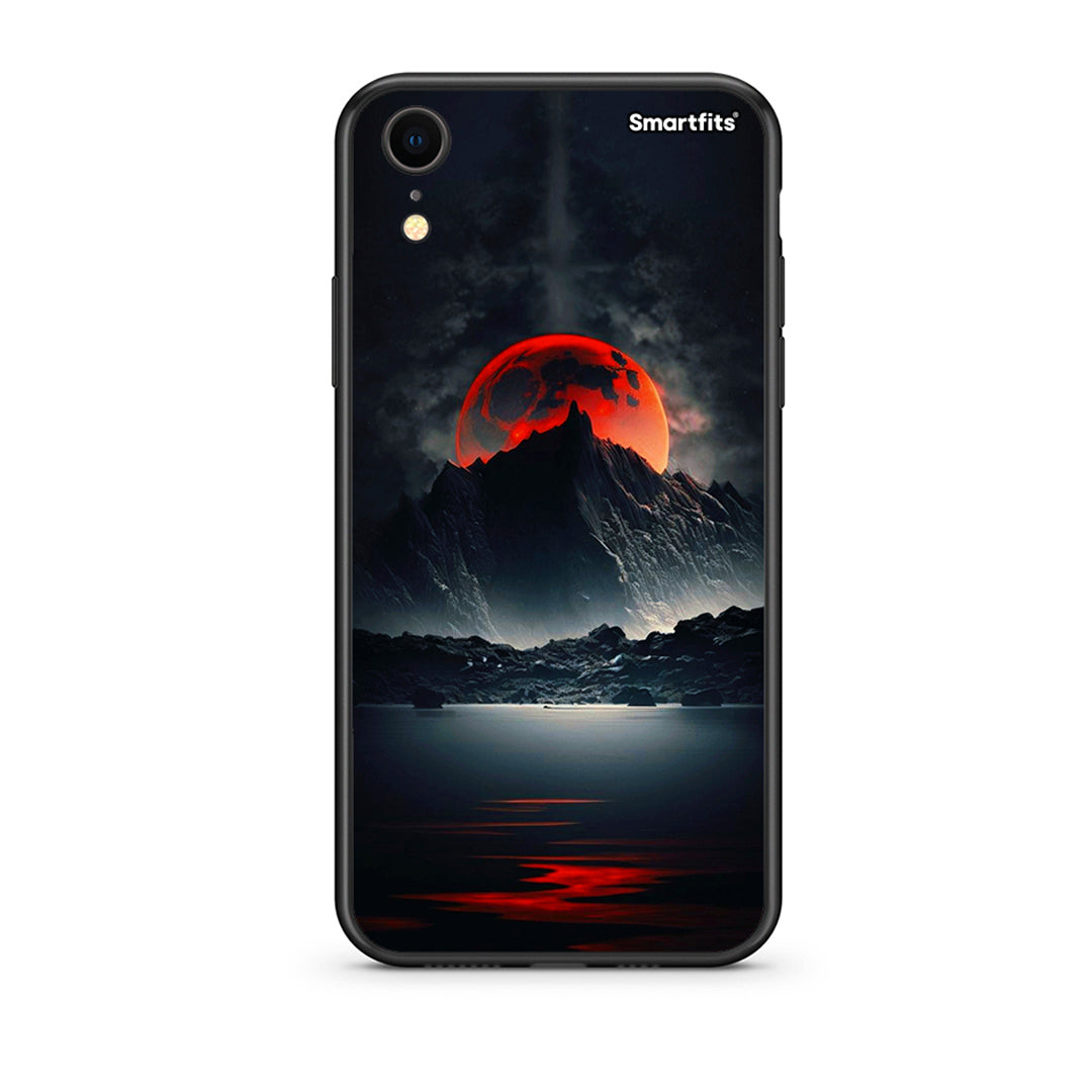 iphone xr Red Full Moon θήκη από τη Smartfits με σχέδιο στο πίσω μέρος και μαύρο περίβλημα | Smartphone case with colorful back and black bezels by Smartfits