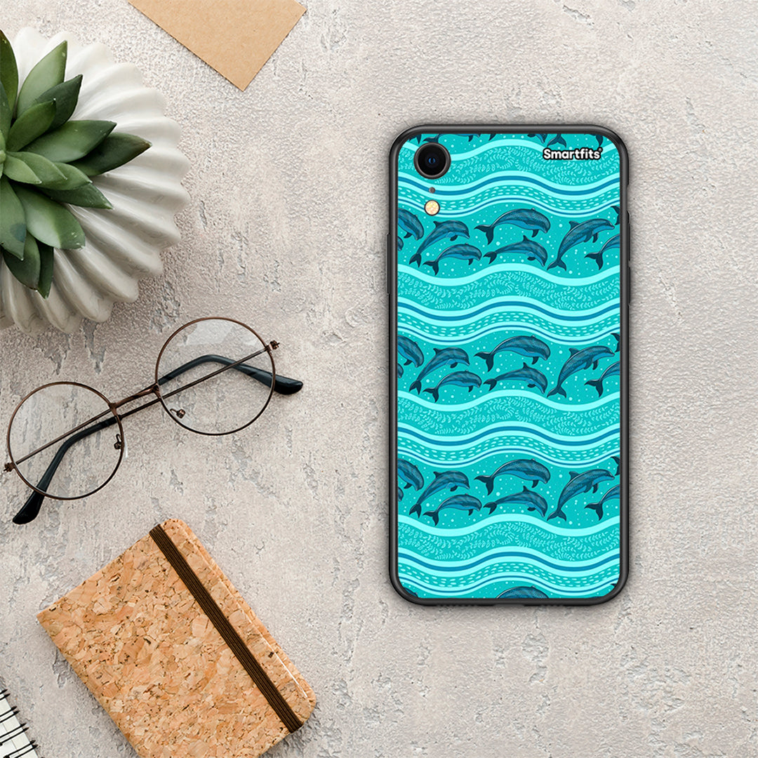 Swimming Dolphins - iPhone XR case