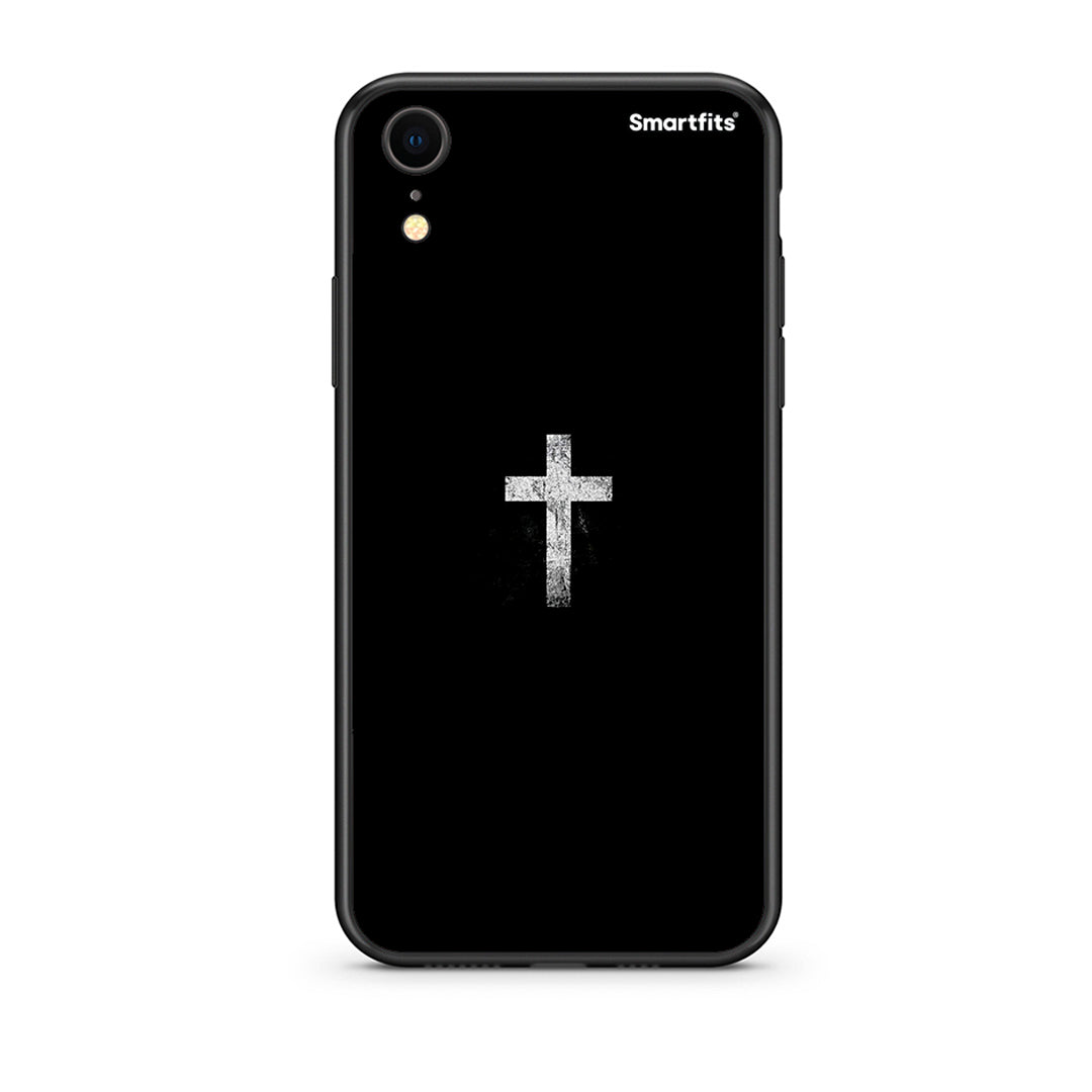 iphone xr White Cross θήκη από τη Smartfits με σχέδιο στο πίσω μέρος και μαύρο περίβλημα | Smartphone case with colorful back and black bezels by Smartfits