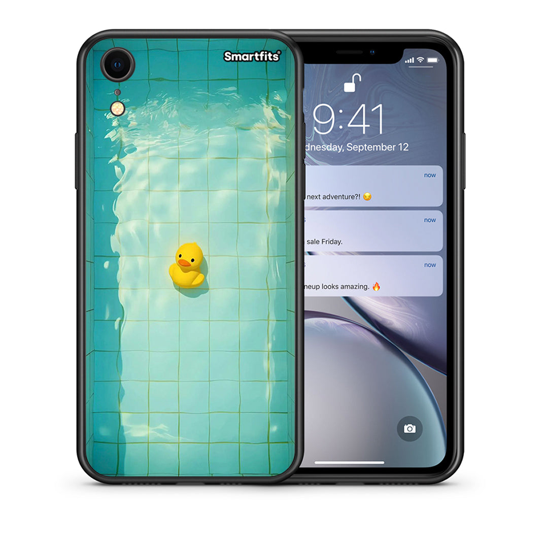 Θήκη iPhone XR Yellow Duck από τη Smartfits με σχέδιο στο πίσω μέρος και μαύρο περίβλημα | iPhone XR Yellow Duck case with colorful back and black bezels