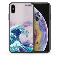 Thumbnail for Θήκη iPhone X/Xs Blue Waves από τη Smartfits με σχέδιο στο πίσω μέρος και μαύρο περίβλημα | iPhone X/Xs Blue Waves case with colorful back and black bezels