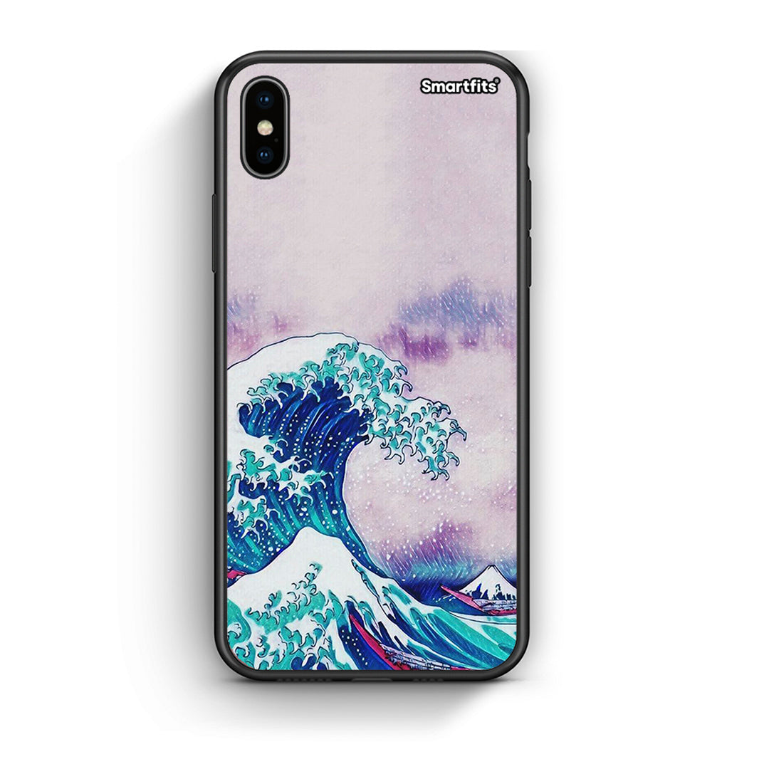 iPhone X/Xs Blue Waves θήκη από τη Smartfits με σχέδιο στο πίσω μέρος και μαύρο περίβλημα | Smartphone case with colorful back and black bezels by Smartfits