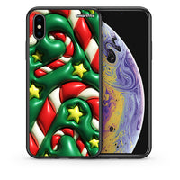 Thumbnail for Θήκη iPhone X/Xs Christmas Bubbles από τη Smartfits με σχέδιο στο πίσω μέρος και μαύρο περίβλημα | iPhone X/Xs Christmas Bubbles case with colorful back and black bezels