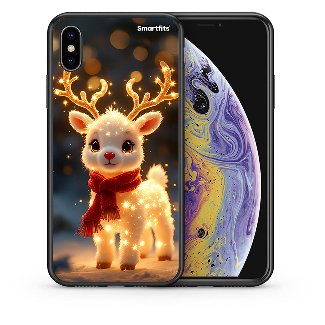 Θήκη iPhone X/Xs Christmas Cutie από τη Smartfits με σχέδιο στο πίσω μέρος και μαύρο περίβλημα | iPhone X/Xs Christmas Cutie case with colorful back and black bezels