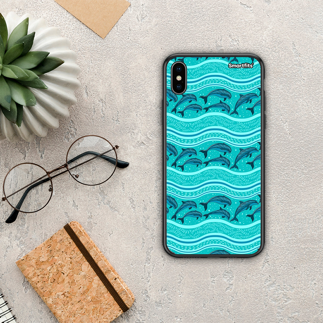 Swimming Dolphins - iPhone Xs Max case